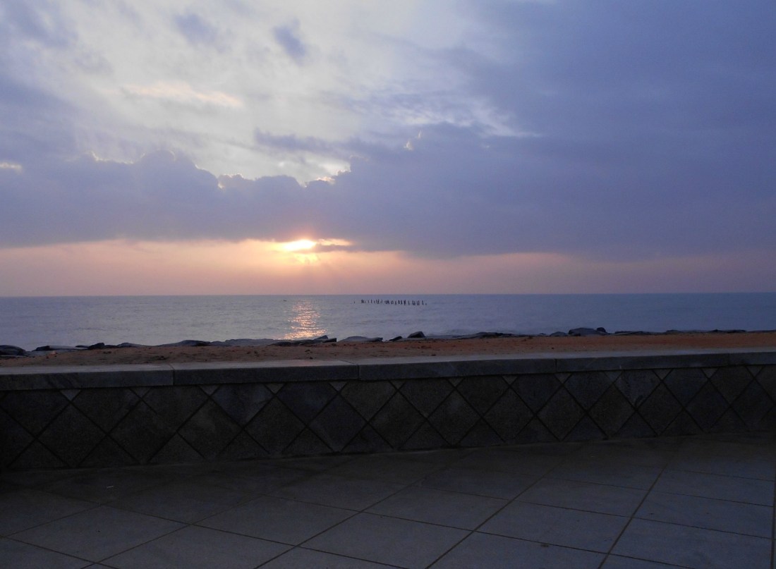 Sunrise at the Pondicherry beach
