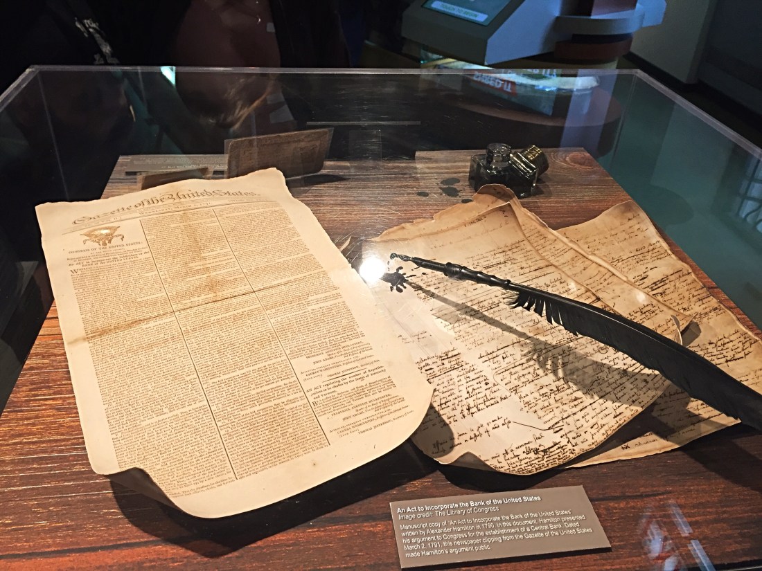 Act to incorporate the Bank of the United States - on display at the Chicago Money Museum