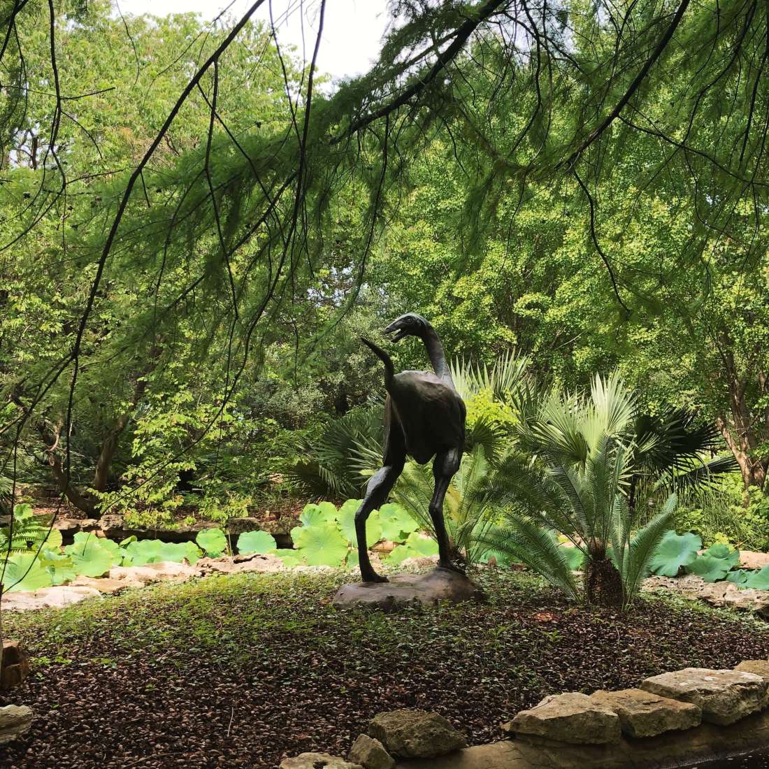Dinosaur statue at the Zilker Botanical Garden in Austin, Texas