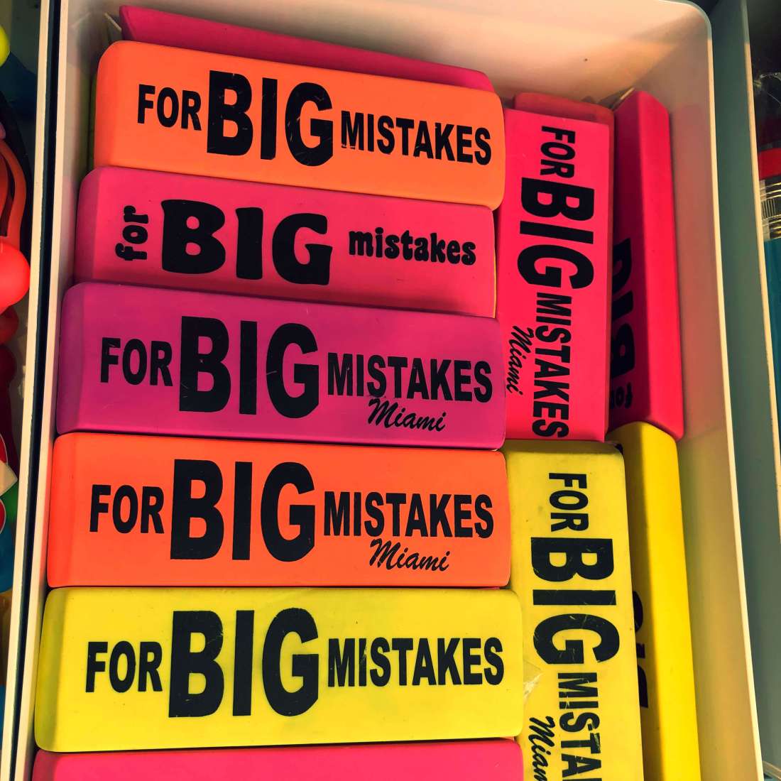 Erasers for sale at the Bayfront Park in Miami