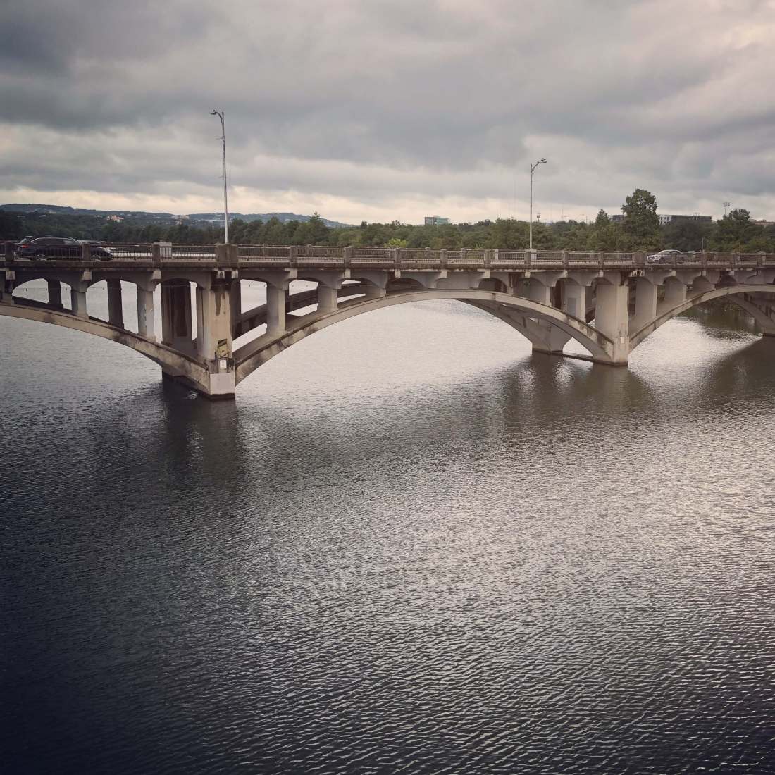 South Lamar Blvd. as seen from the Lady Bird Lake and Ann and Roy Butler Hike and Bike Trail - Austin, Texas