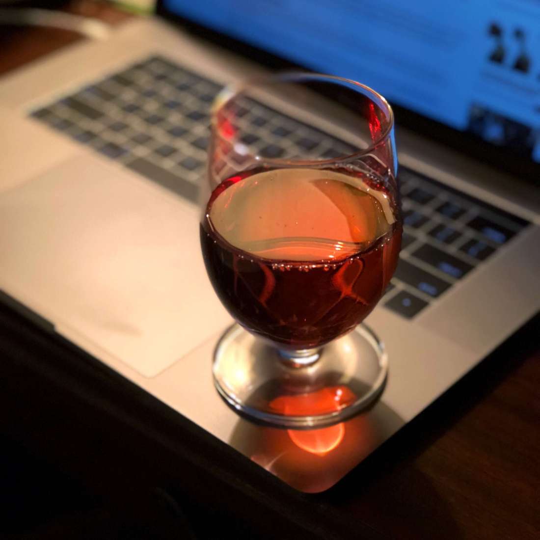 Red wine in a glass - happy new year