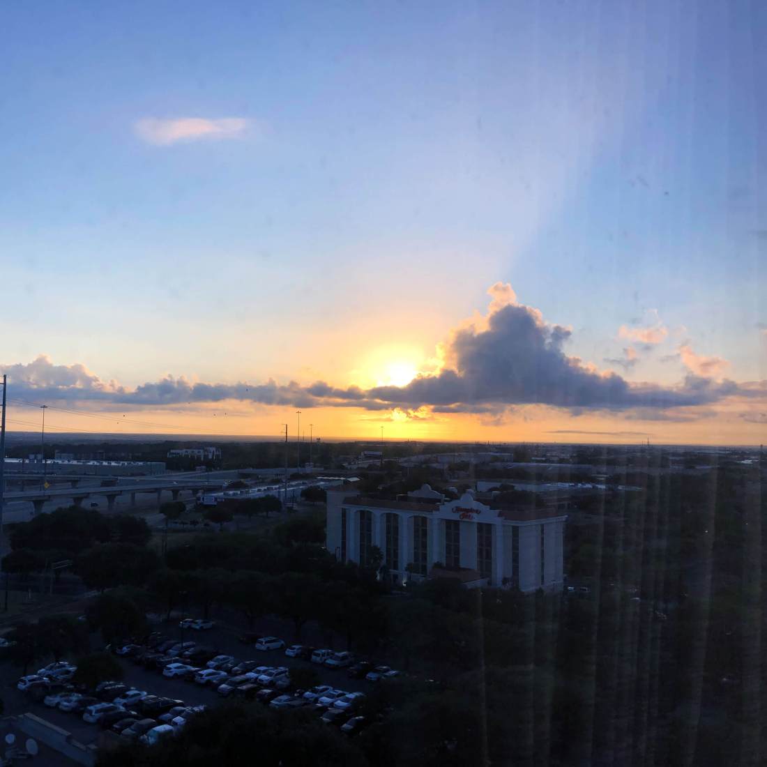 Sunrise from Hotel Omni Southpark in Austin, Texas