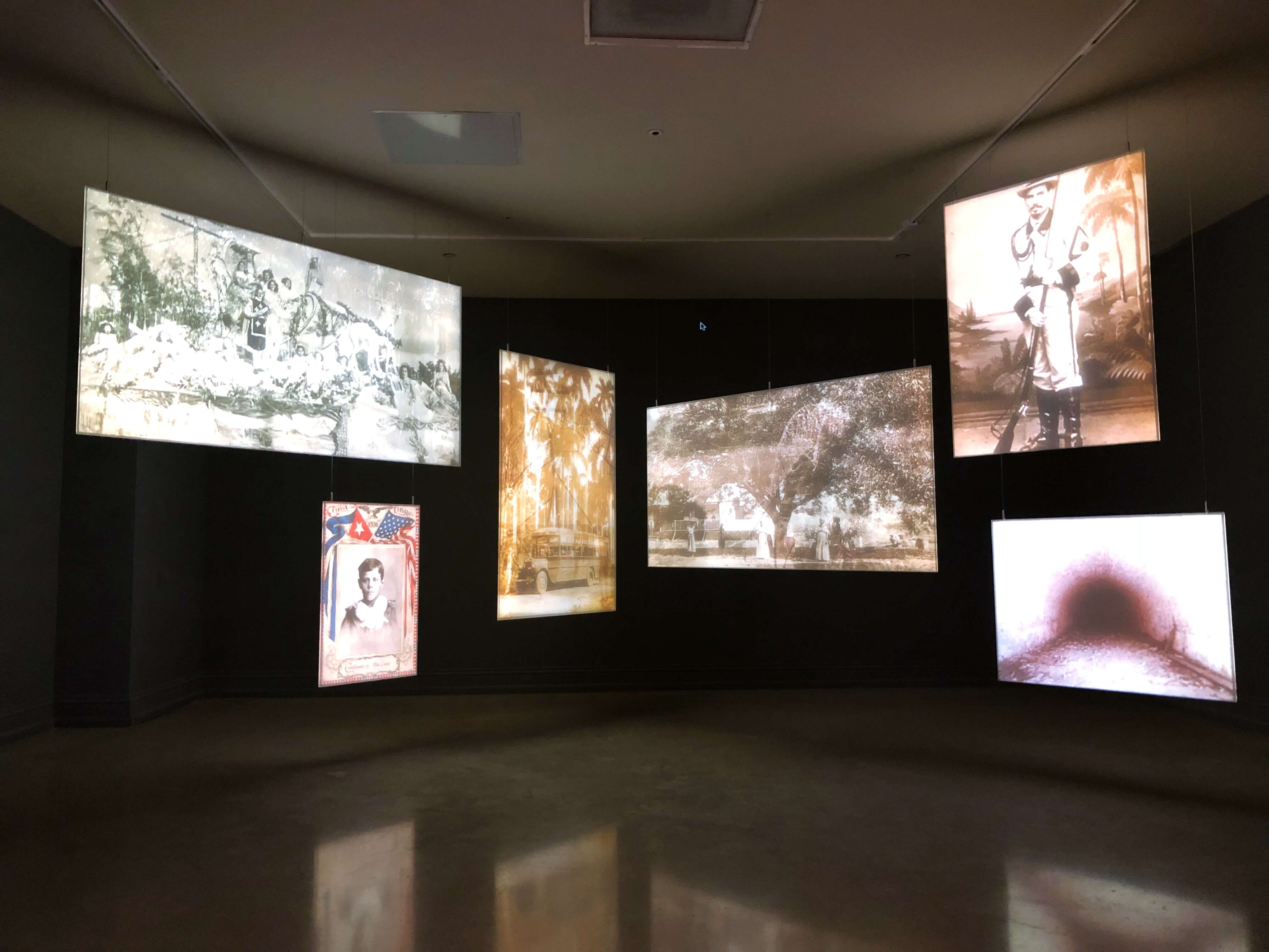 Ancient photographs on exhibit at the Freedom Tower in Miami, Florida