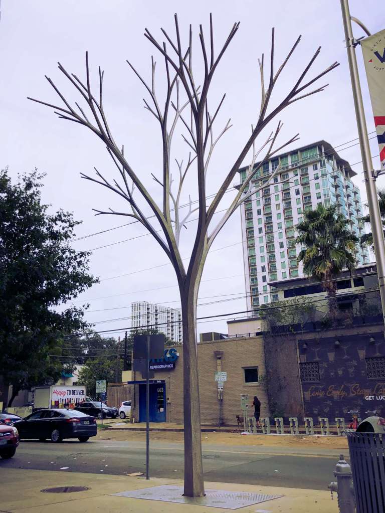 Artificial tree in the streets of Austin, Texas