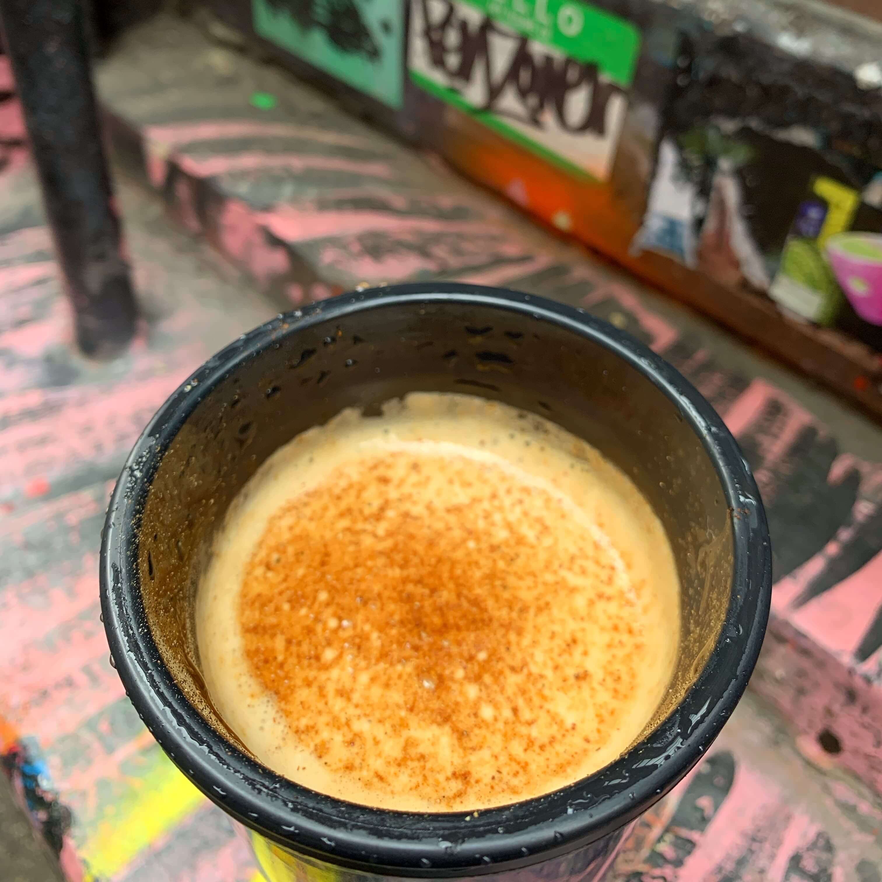Dirty chai with cinnamon topping - Melbourne