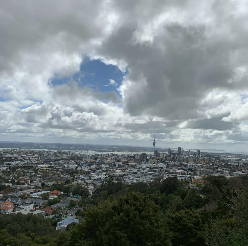 From Mount Eden volcano, Auckland, New Zealand