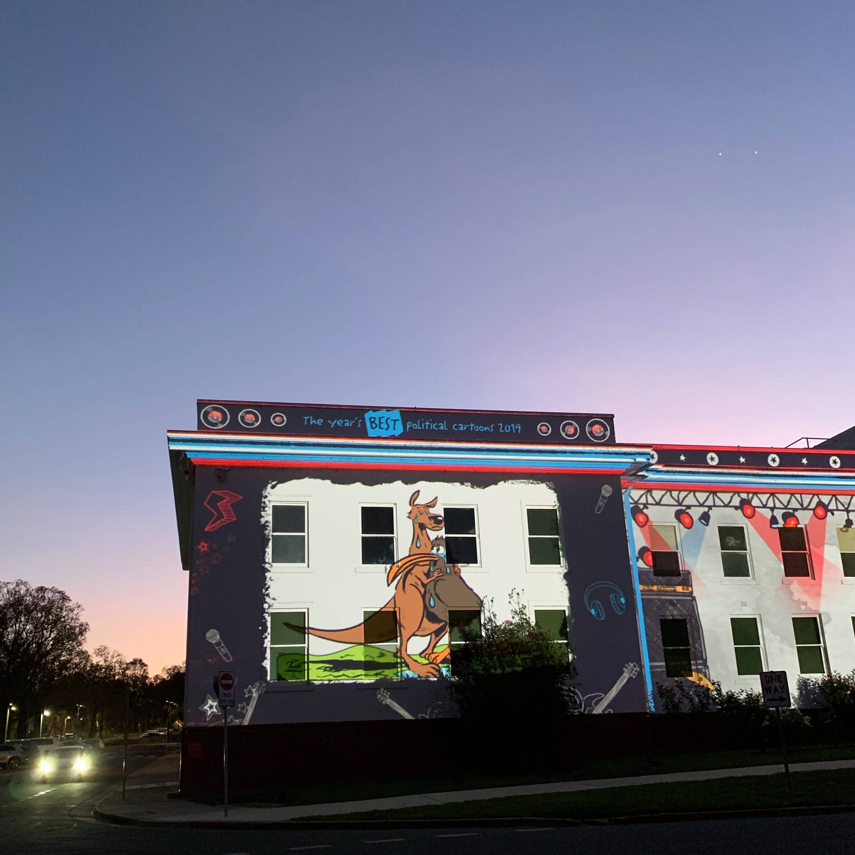 Illuminations on the Old Parliament House in Canberra - #EnlightenCanberra Festival