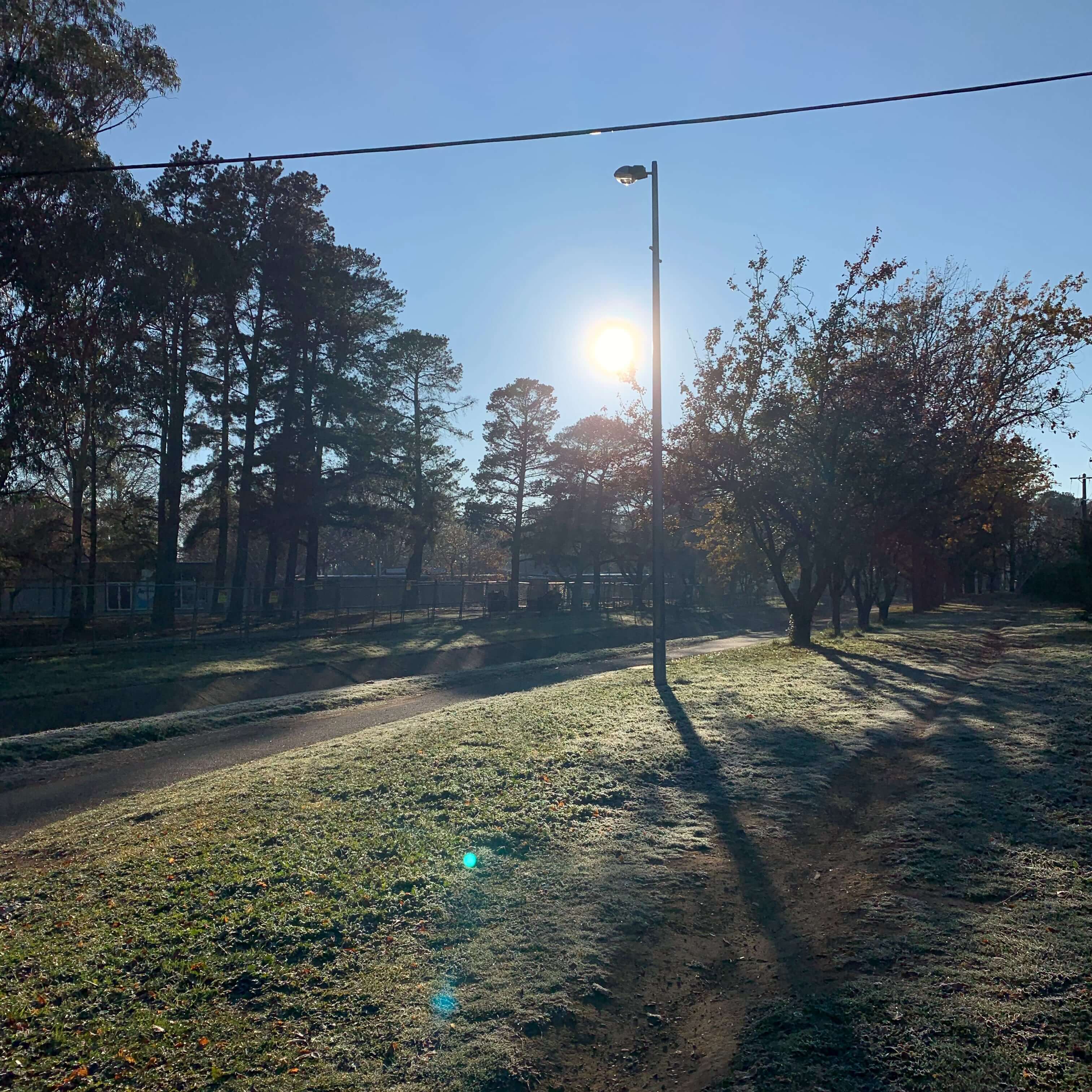 Frosty sunrise, Canberra