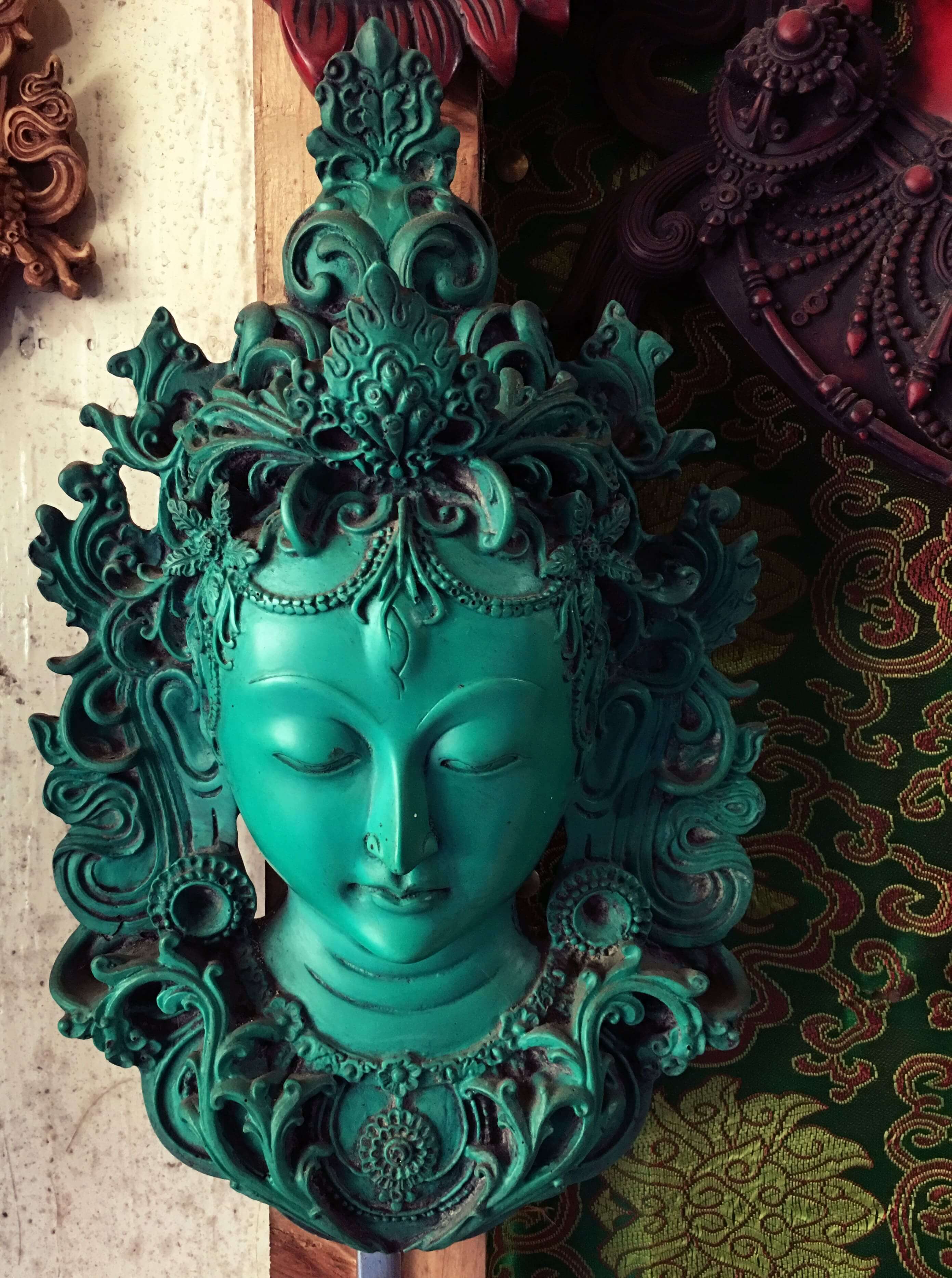 Buddha statue in a shop in Pashupatinagar, a small town at the India-Nepal border