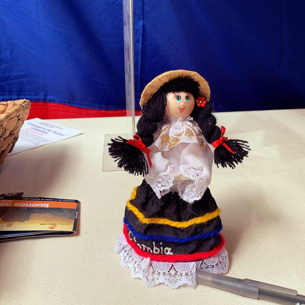 Doll figure at the Columbia stall at the National Multicultural Festival in Canberra