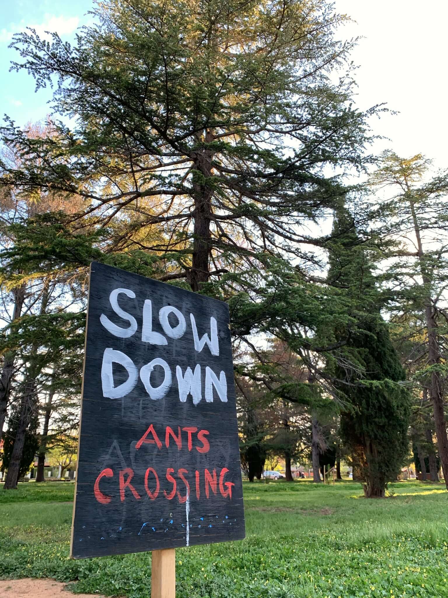 Sign on a park, Canberra