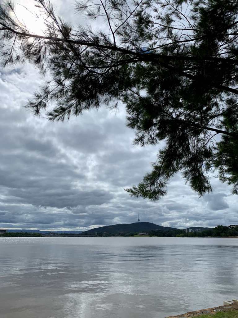 Telstra tower, as seen from across the Lake Burley Griffin, Canberra