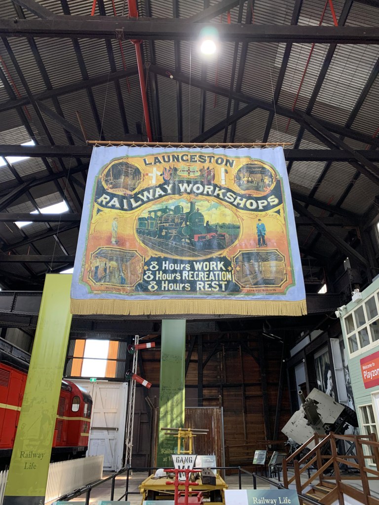 poster at the railway workshop, QVM, Launceston