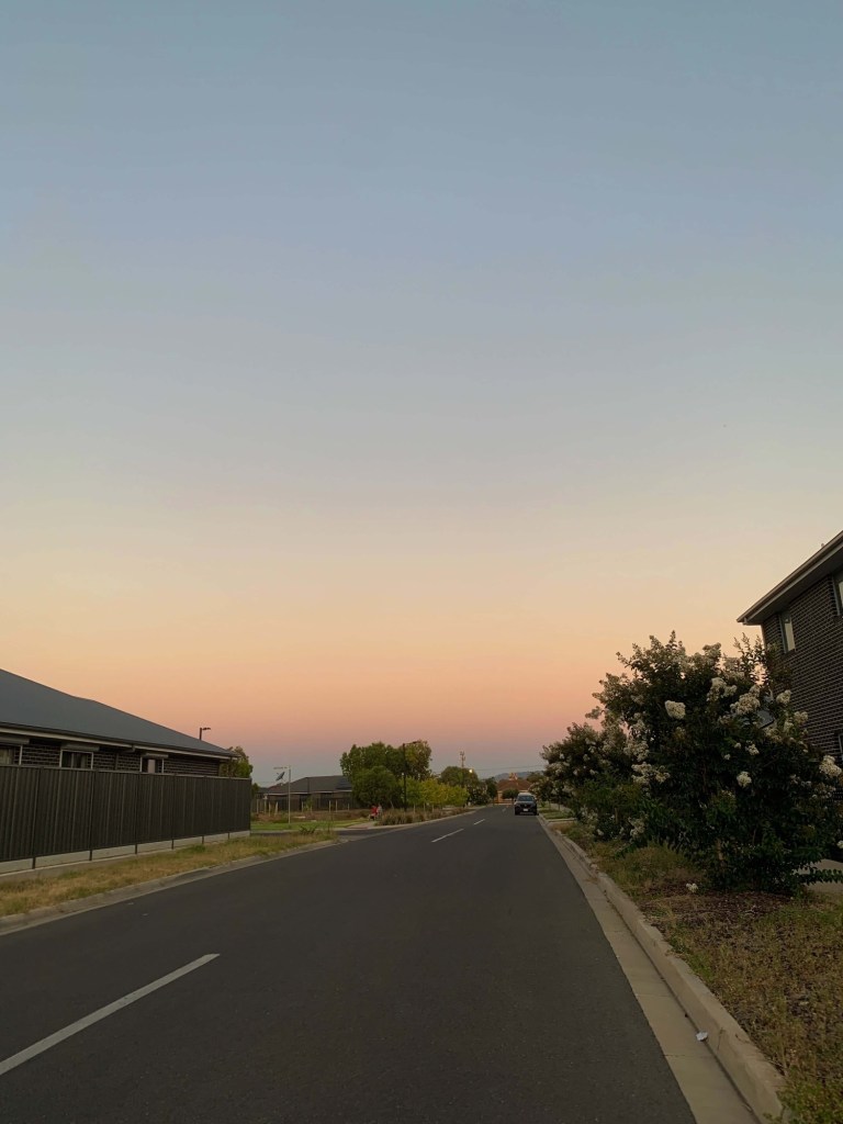 Photo of the sky at the anti-twilight arch a few minutes before sunset. 