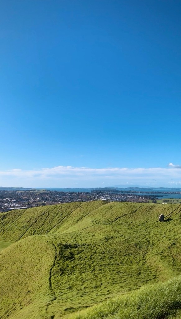 Photo of Mount Wellington in Auckland as seen from the top. 